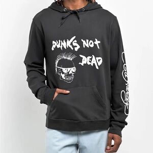 Ed Hardy Punks Not Dead Black Hoodie Size Medium
